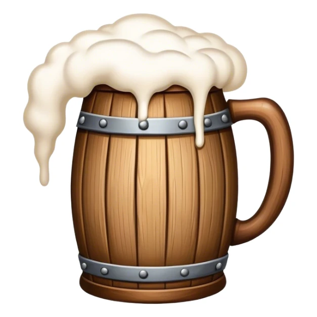 medieval wooden foamy beer icon sticker