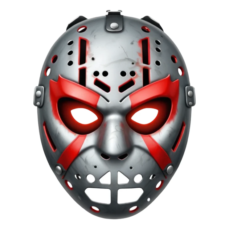 angry hockey mask with glowing eyes sticker