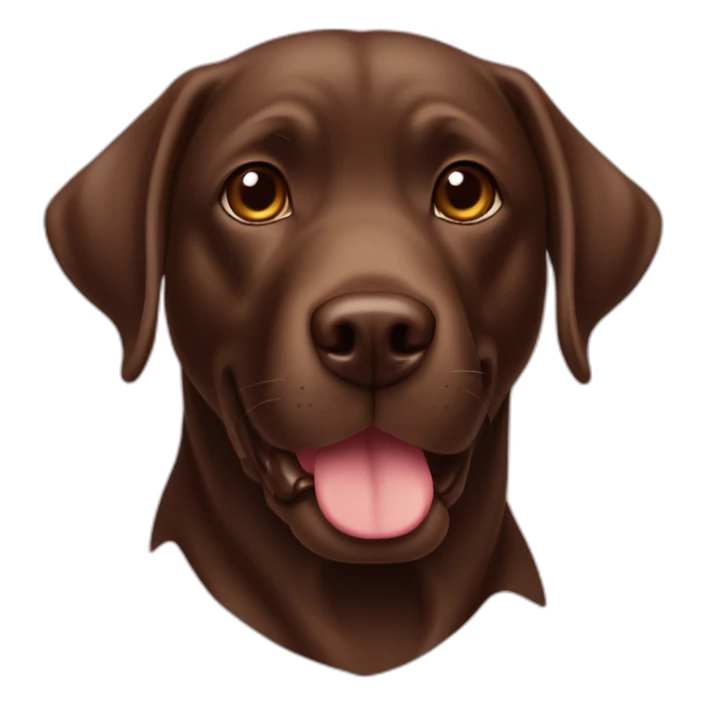 Chocolate labradador with letter name “Haru” sticker