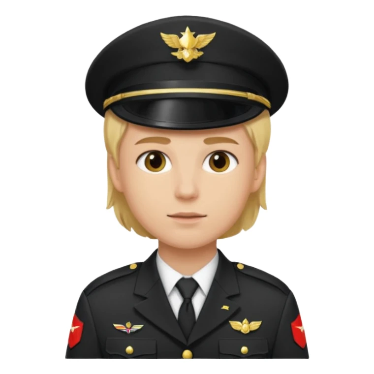 a soldier with blonde hair sticker