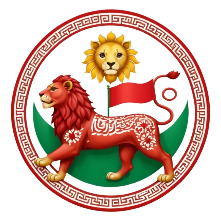 Iranian flag with lion and sun sticker