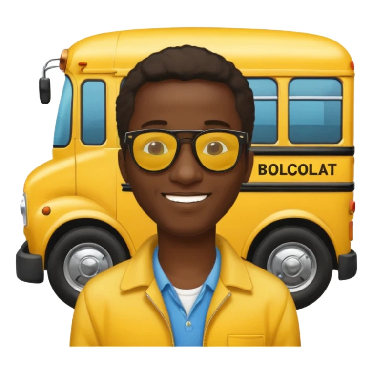 a school bus with a jamaican man saying bomboclat sticker