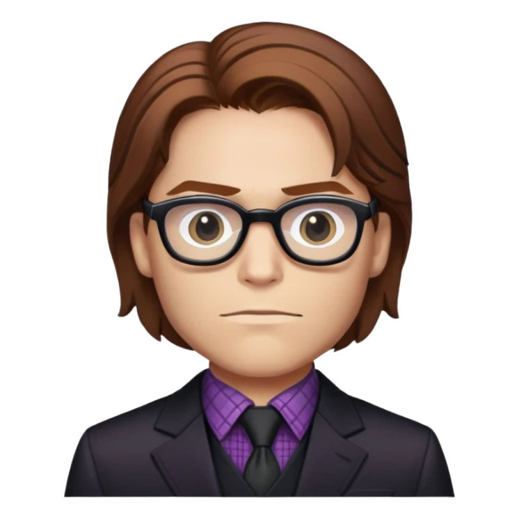 zemo brown hair with glasses, black suit, checkered shirt marvel from captain america: civil war sticker