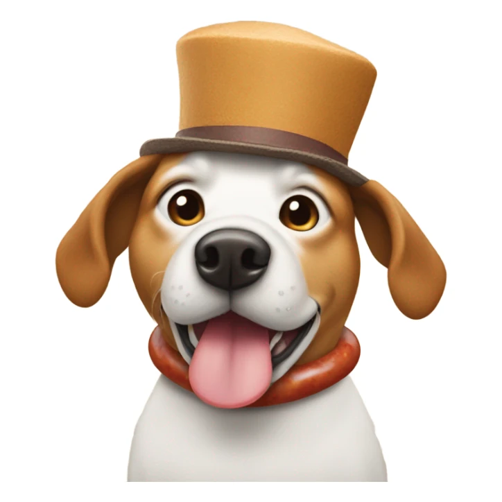 Dog wearing sausage hat  sticker