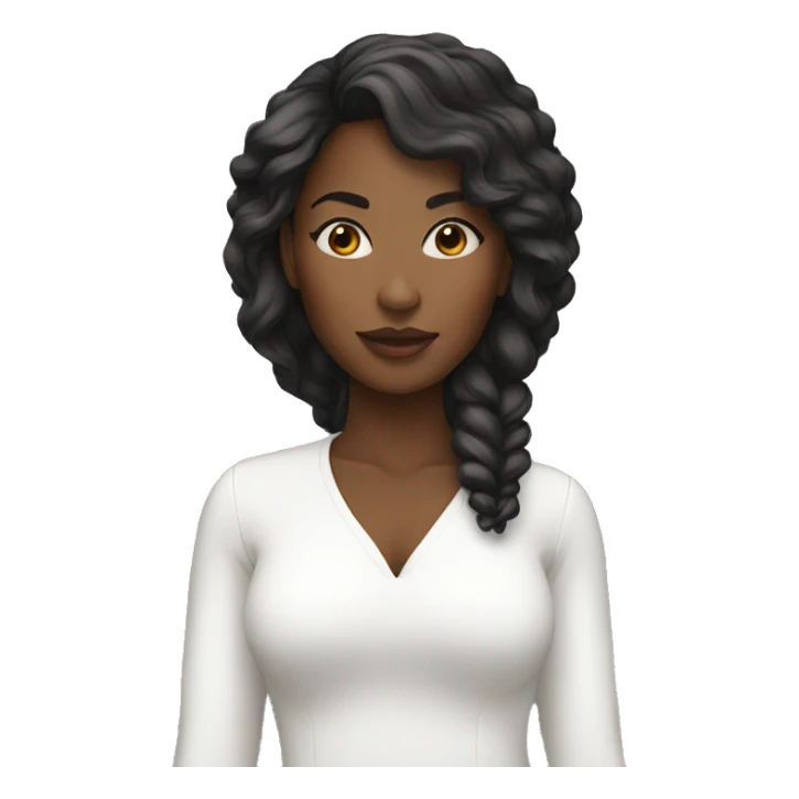 Black woman in a all white outfit sticker