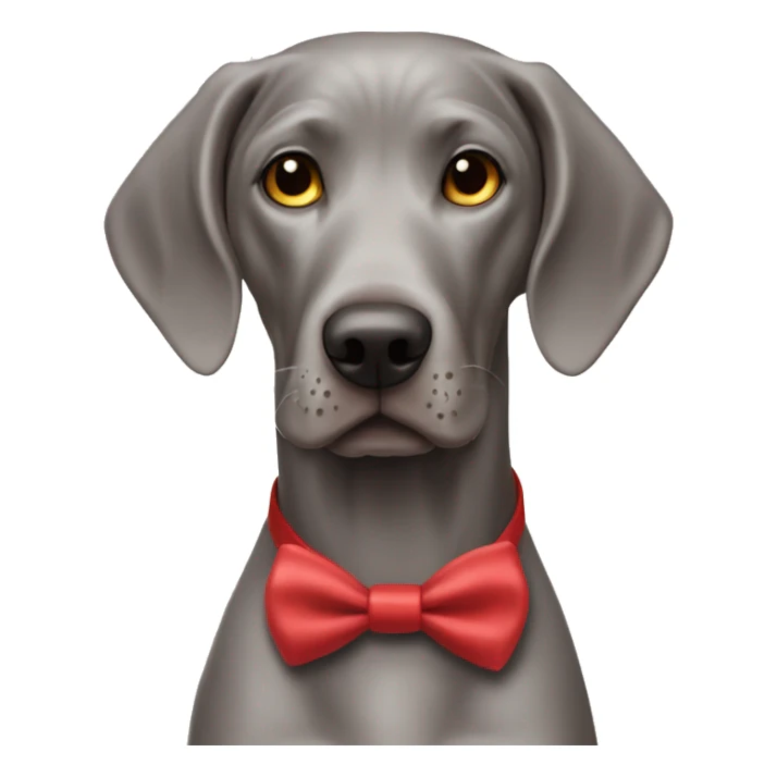 Weimaraner dog with red bow tie around his neck looking cute sticker