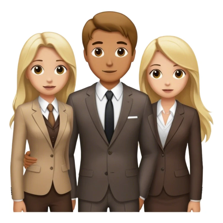 Man with 2 girls on a date sticker