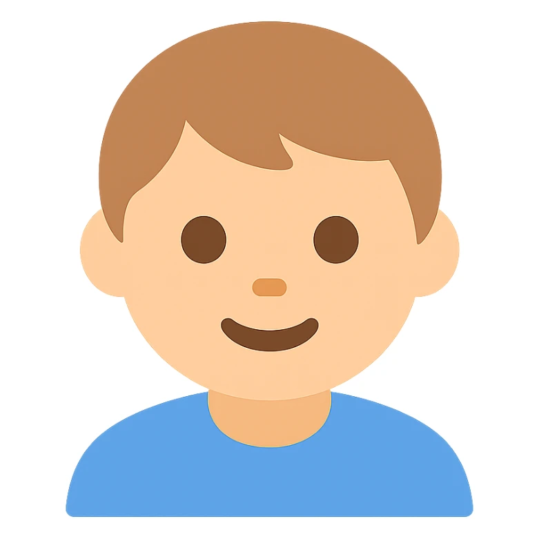 child, flat color icon, clean and modern sticker