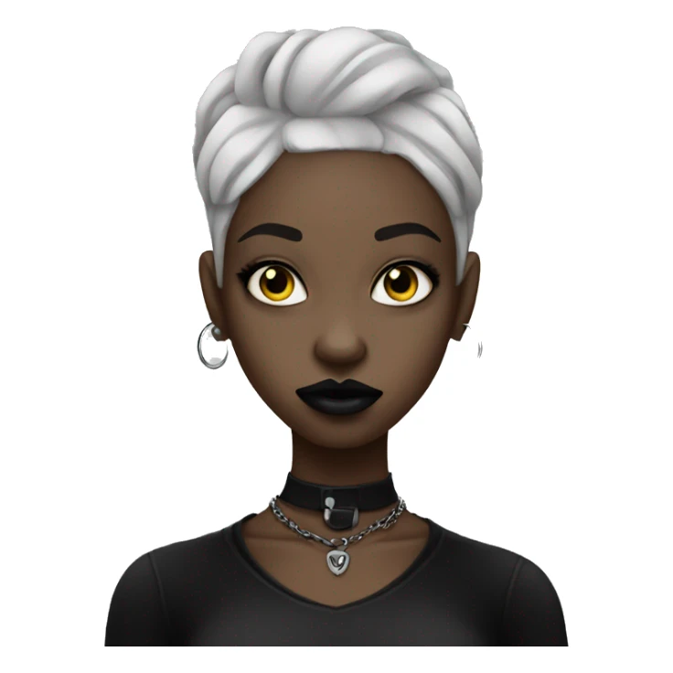 goth black girl with lip piercing sticker