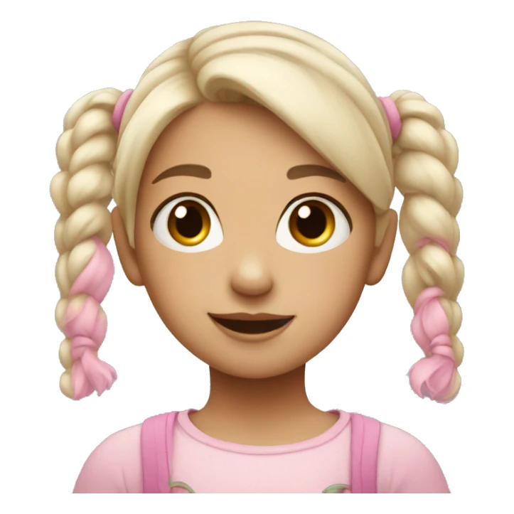 Little Girl with white-pink pigtails sticker