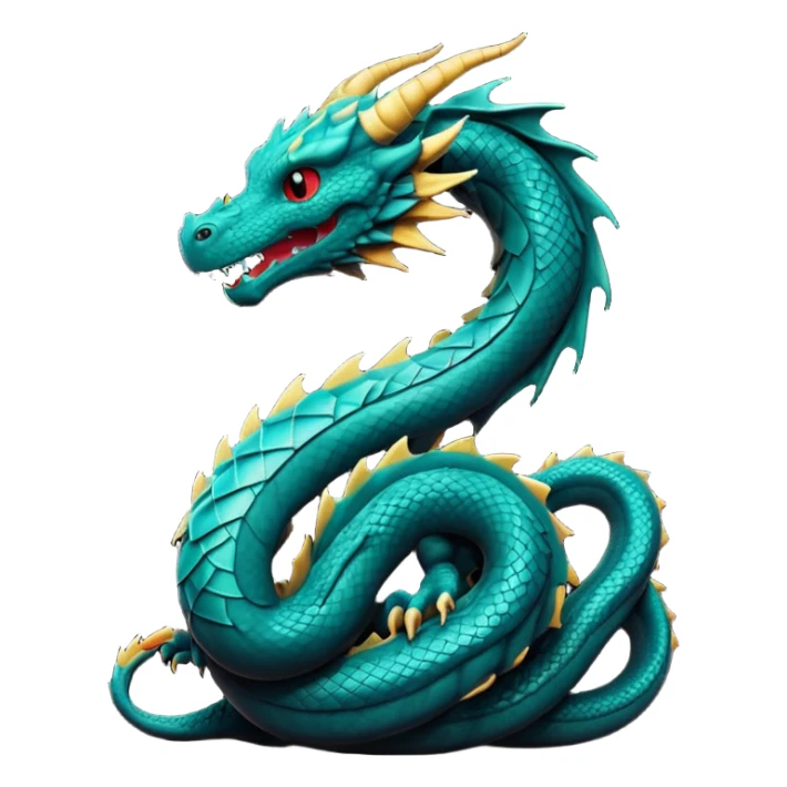 iOS emoji, minimal dragon symbol, dark fantasy, line icon sticker