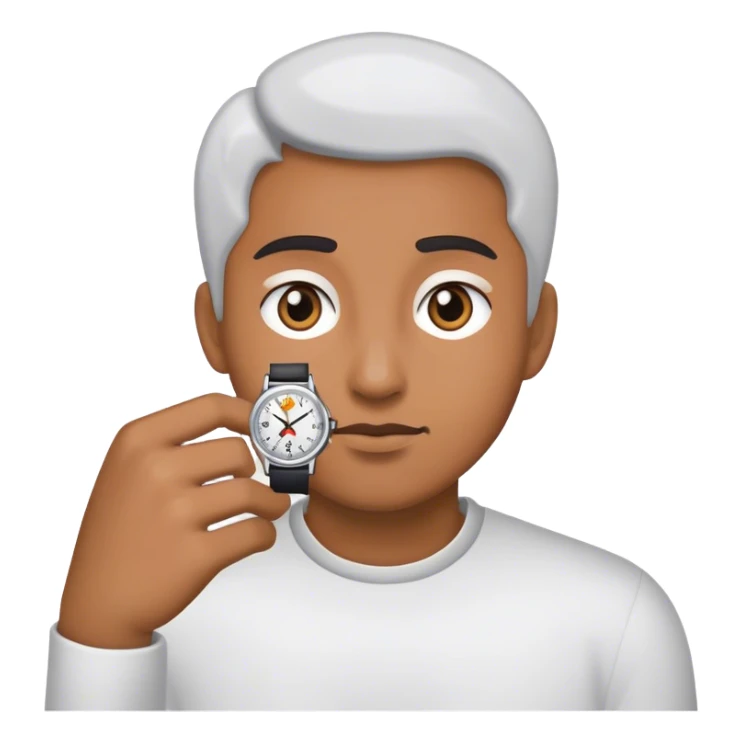 Person of color looking at watch sticker