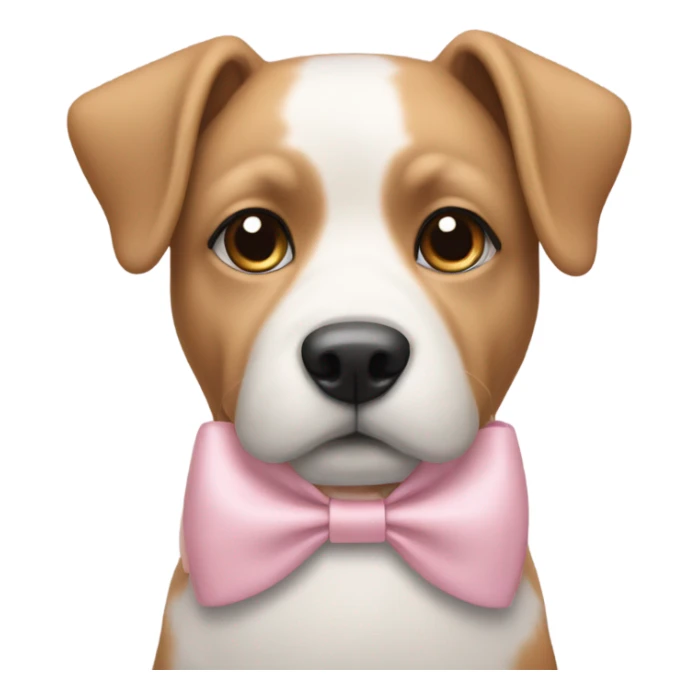 Aesthetic dog with a light pink bow sticker