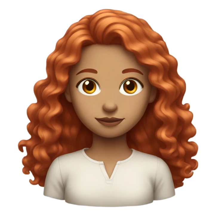 Girl with long wavy red hair and hazel eyes sticker
