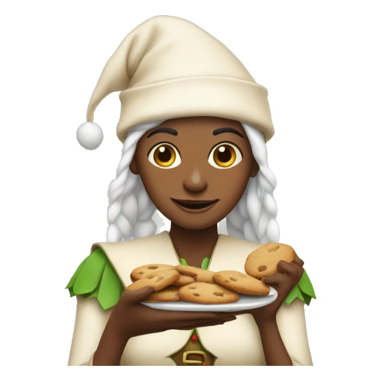 woman elf with cookies sticker