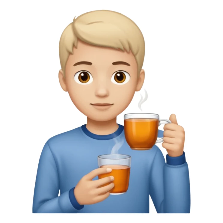 The boy teen with a cup of tea sticker