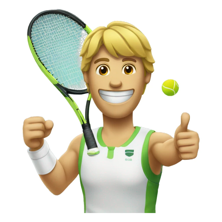 tennis player australian with thumbs up sticker