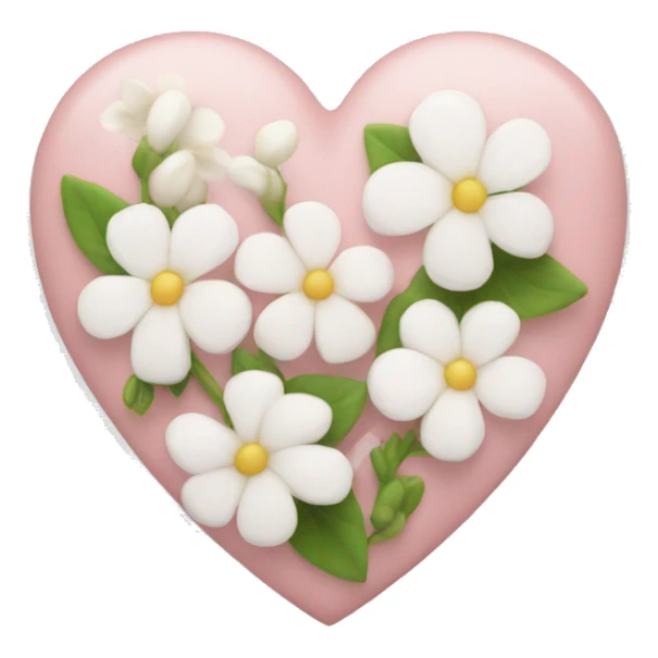 Light pink Heart with white flowers in it sticker