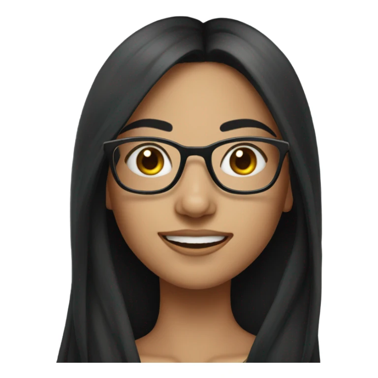 Beautiful girl and long hair BLACK with glasses  sticker