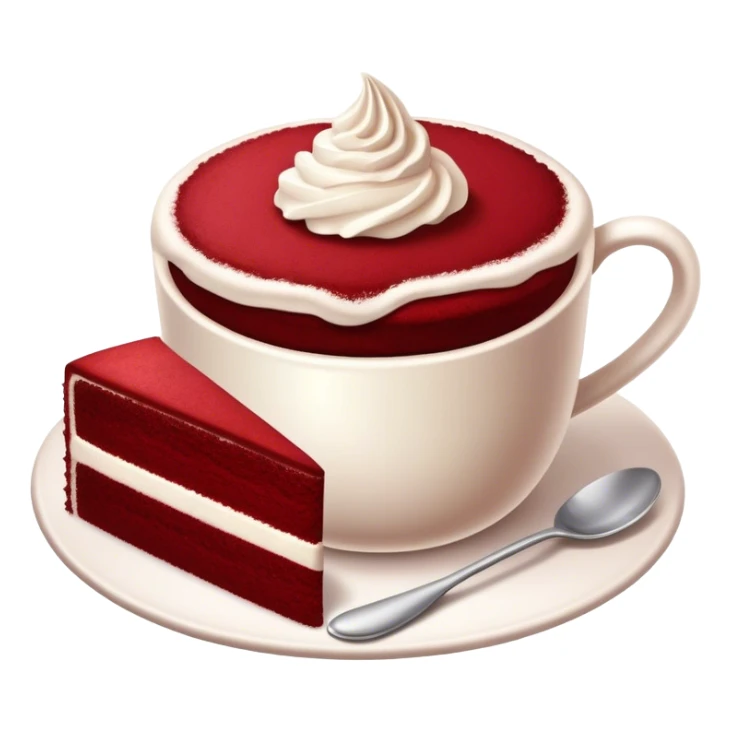 Red velvet cake and cup of cocoa sticker