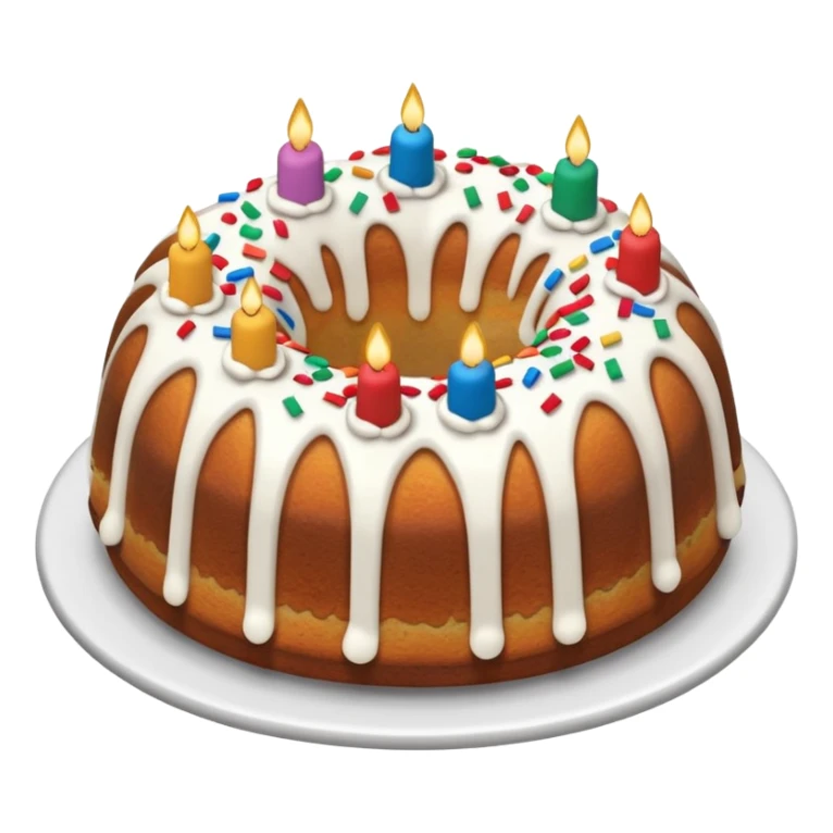 Bundt confetti cake and white frosting  sticker