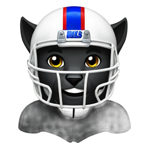 Black cat with buffalo bills football helmet sticker
