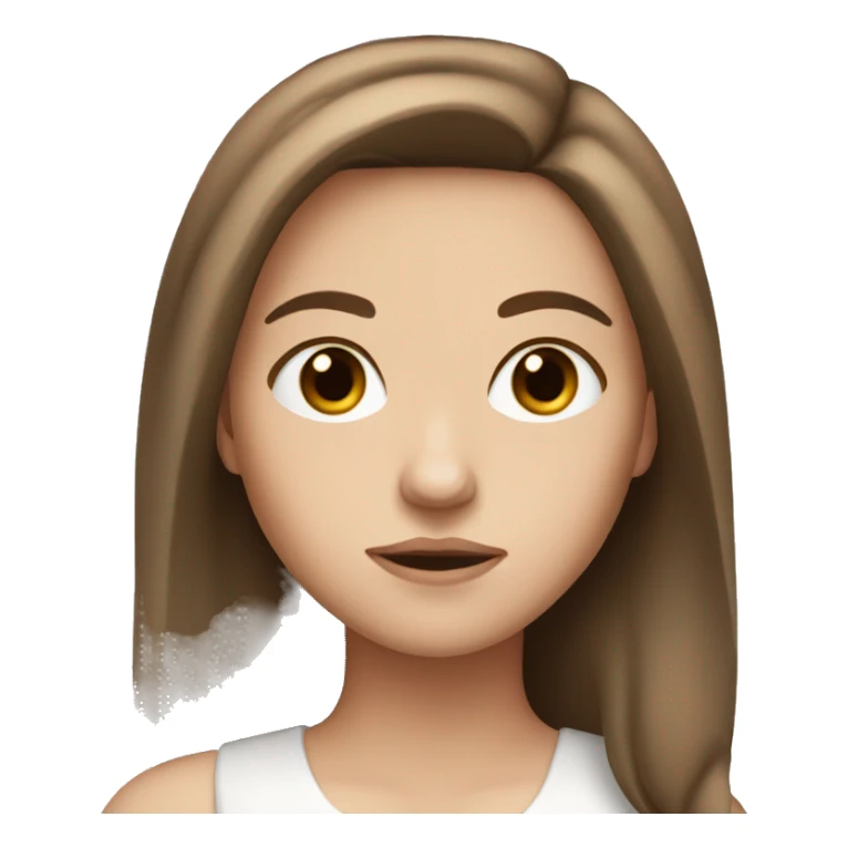 white girl with brown hair giving side eye sticker