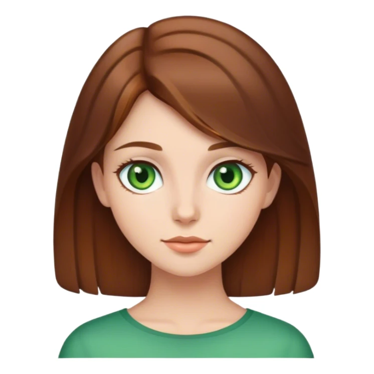 pretty girl with brown hair green eyes sticker