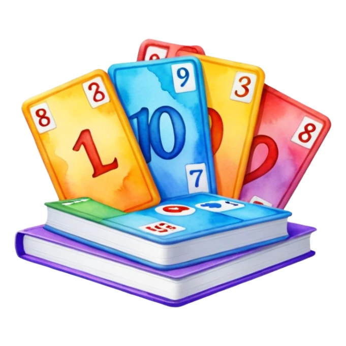 watercolor Lotto cards book sticker