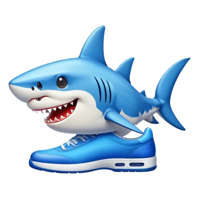 tiburón con zapatos azules sticker