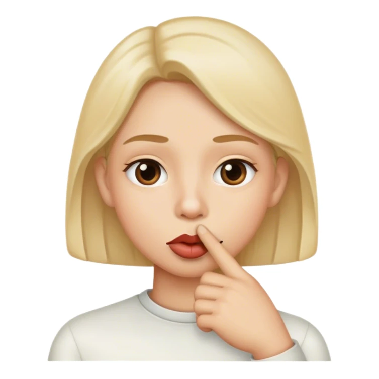 Visage avec un doigt sur la bouche sticker