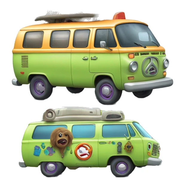 Scooby and the meddling kids monster ,ghost busters,hippie van. sticker