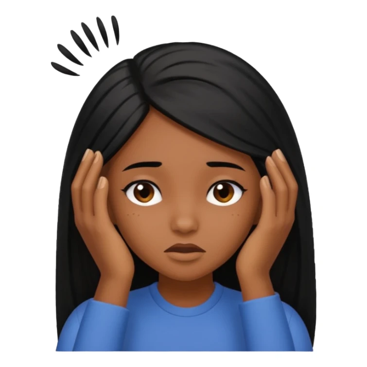 beautiful brown skin girl with itchy scalp sticker