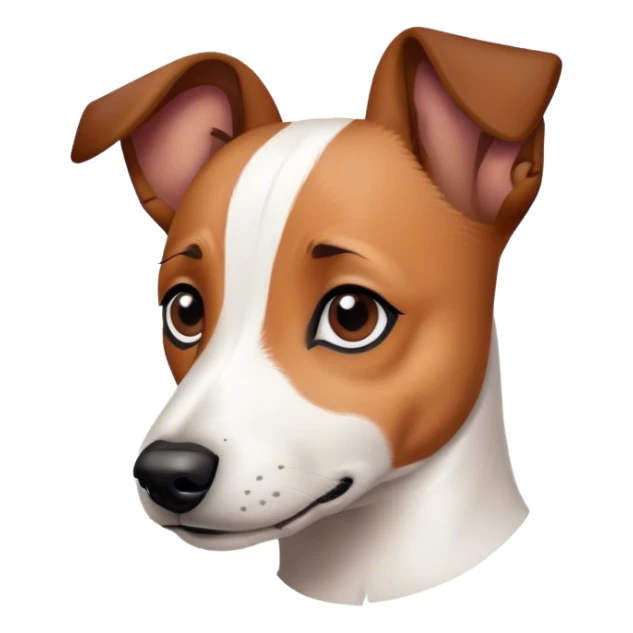 Jack Russel avec une tache marron et noir sur le coin de la tête  sticker