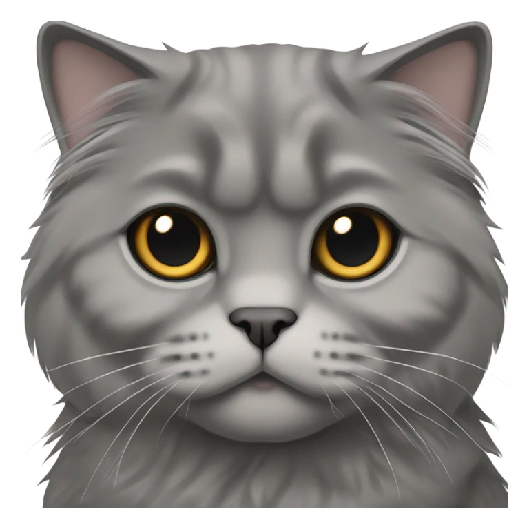 all dark grey Scottish Fold Cat long hair sticker