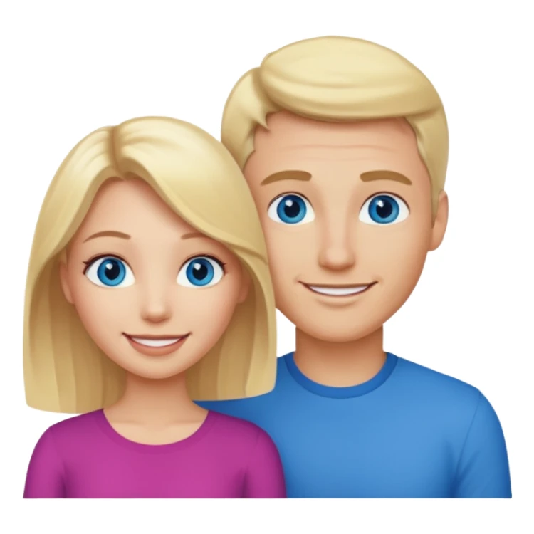 Blonde wife and blonde husband. Both Blue eyes sticker