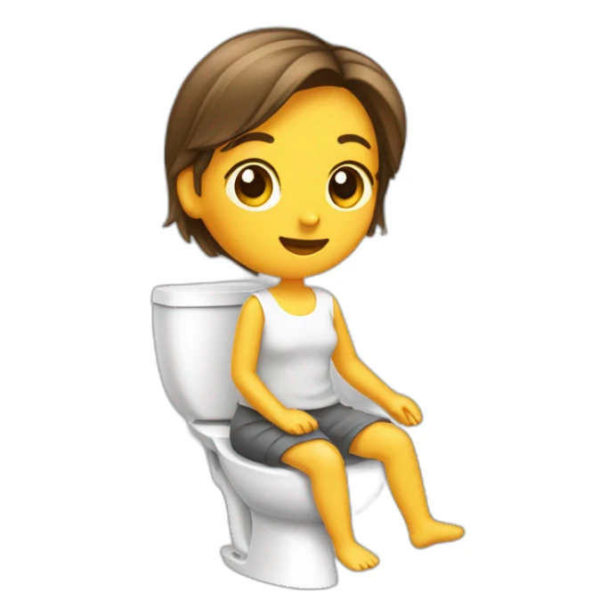 Fille au toilettes avec toilettes salles  sticker
