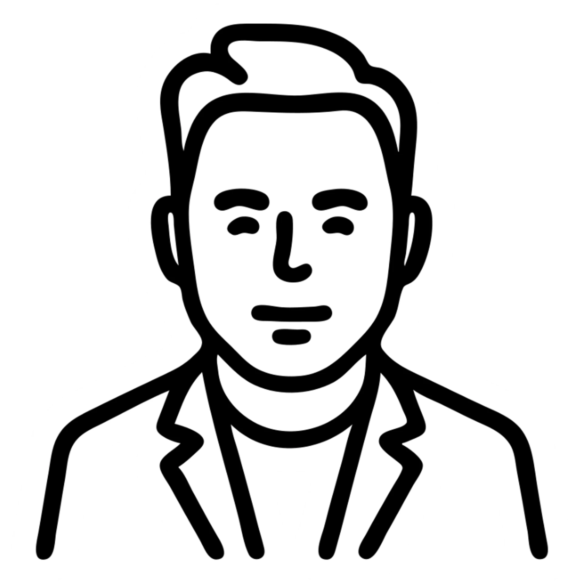 Elon Musk simple recognizable icon, clean lines, minimal details, no text sticker