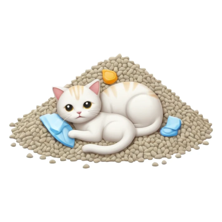 a pile of cat litter (white) sticker