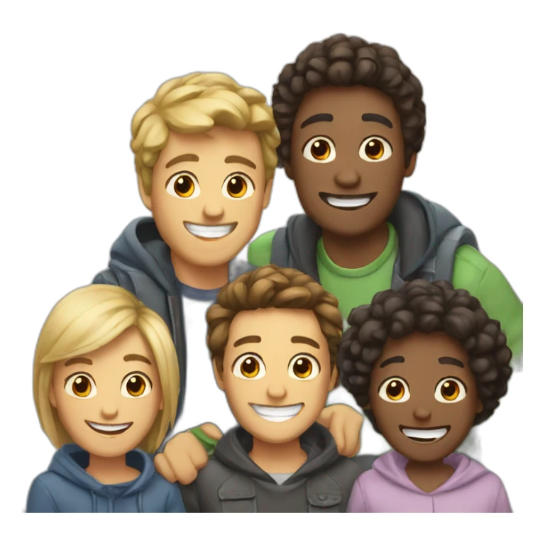 happy groupe of friends sticker