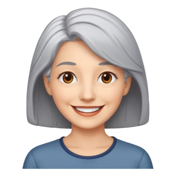 a woman with grey hair sticker