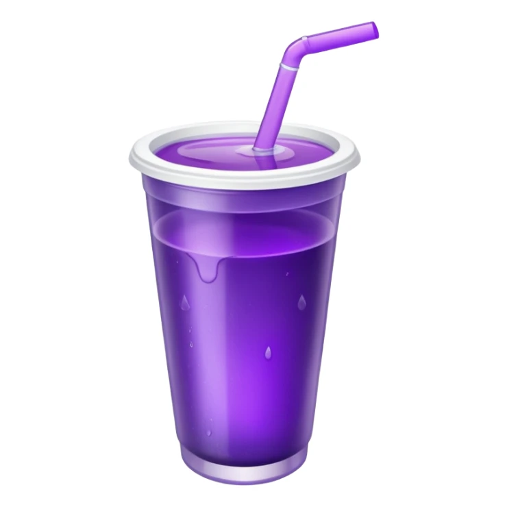  styro cup with purple juice inside visible from the top only sticker
