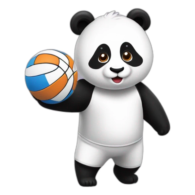 Panda roux sur un joueur de handball sticker