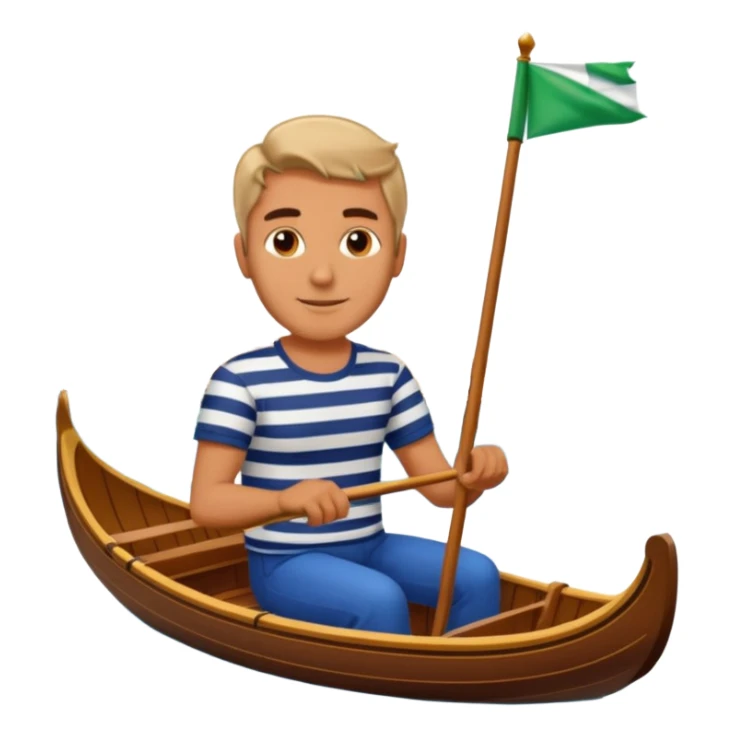 venice gondola driving italian man sticker