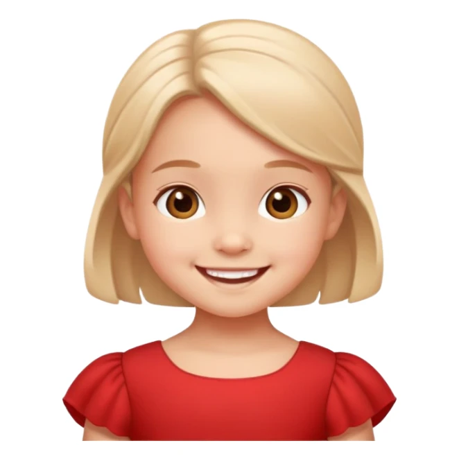 cute little child wearing a red dress, smiling sticker