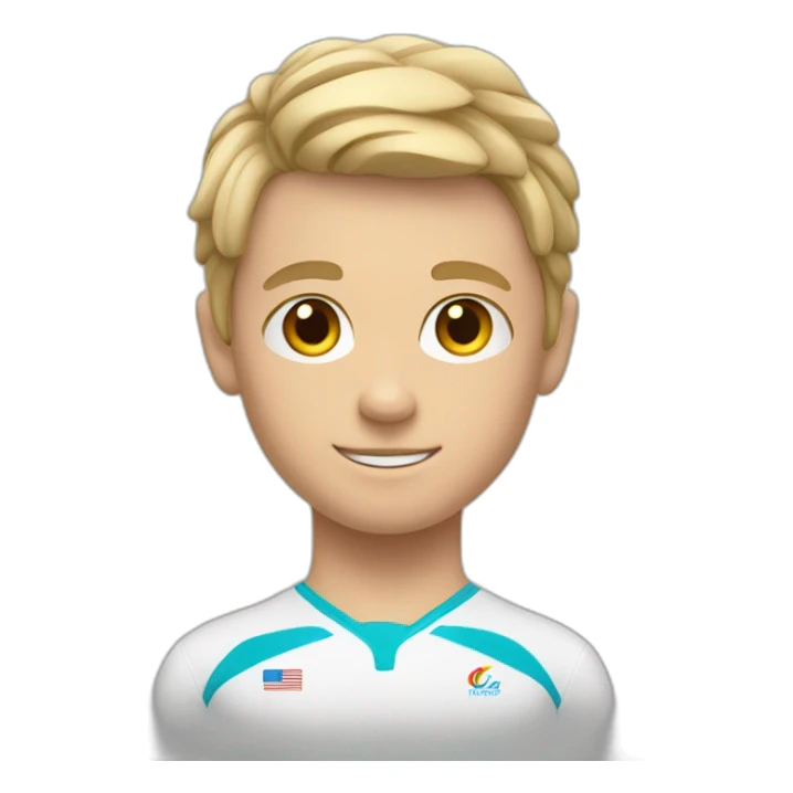 sporty european boy in gymnast uniform sticker