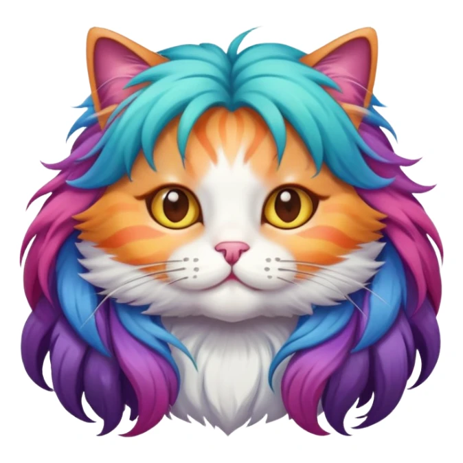 Cat wearing hair extension sticker