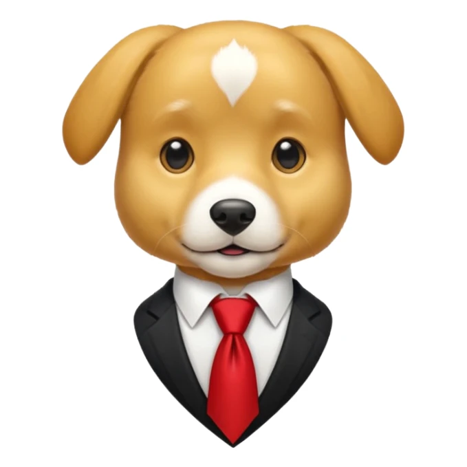 golden dog with white tie,red shirt sticker