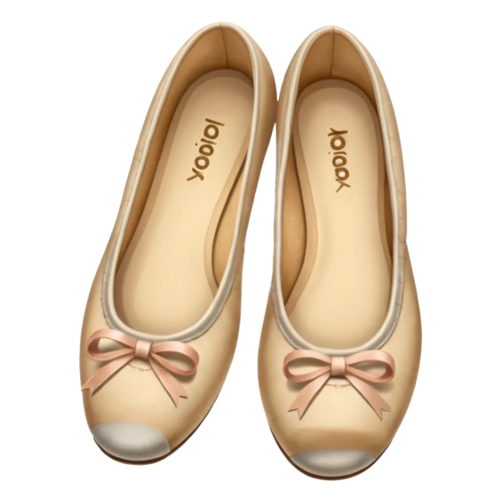 Beige realistic vintage ballerina shoes sticker