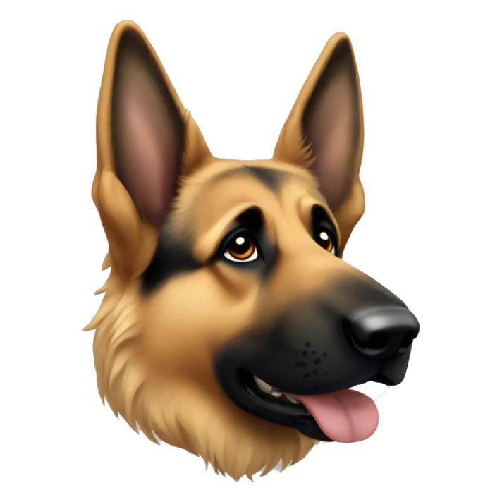 long hair german shepherd with more black hair on the nose part sticker